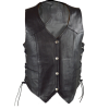 Ladies Naked Leather Lace Sides Vest