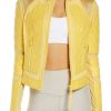 Yellow Leather & Mesh Moto Jacket