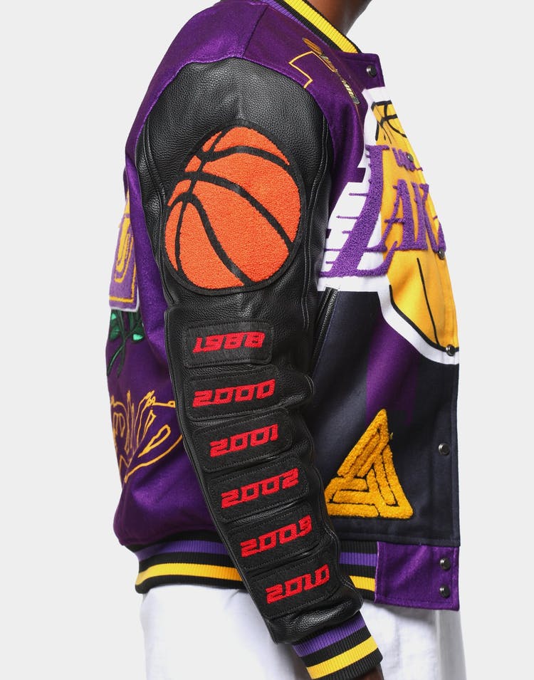 Men's Los Angeles Lakers Pro Standard x Black Pyramid Black Full-Snap Varsity  Jacket