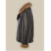 Men's B3 Bomber Cream Shearling Jacket Side