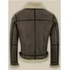 Men's B3 Greyish Brown Air Force Shearling Jacket backside view