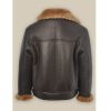 Men's B3 Bomber Cream Shearling Jacket Backside View