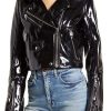 Patent Leather Crop Moto Jacket