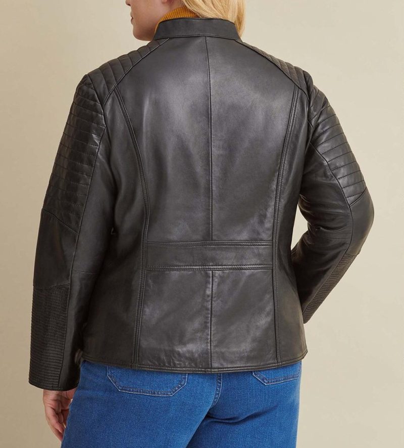 Plus Size Quilted Leather Jacket