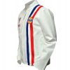 Steve McQueen White Le Mans Leather Jacket
