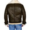 Men B3 Bomber Dark Green Shearling Leather Jacket Backside view