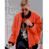 Hailey Baldwin Orange Puffer Jacket