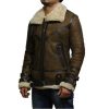 Men's Brown B3 Bomber Sheepskin Shearling Jacket