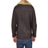 Brown B3 Shearling Brown Bomber Leather Jacket For Men Backside view