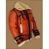 Men's Distressed Tan Brown Shearling Leather Jacket Side view
