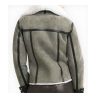 Asymmetrical Shearling Grey Leather Jacket