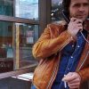 Caught Allan Hawco Brown Leather Jackets