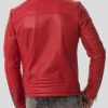 Mens Zipper Style Quilted Leather Jacket