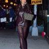 Rihanna Brown Leather Blazer Coat