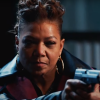 The Equalizer Hunting Grounds E07 Queen Latifah Black Leather Coat With red collar