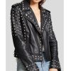 Womens Black Studded Leather Jacket