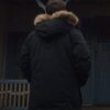 Evan Peters TV Series Mare of Easttown Detective Colin Zabel Black Cotton Parka Jacket