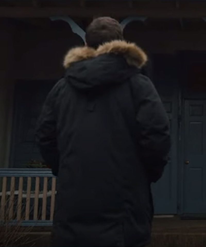 Evan Peters TV Series Mare of Easttown Detective Colin Zabel Black Cotton Parka Jacket