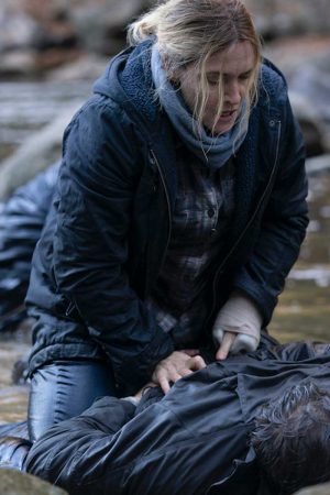 Kate Winslet TV Series Mare of Easttown Mare Sheehan Blue Hooded Jacket