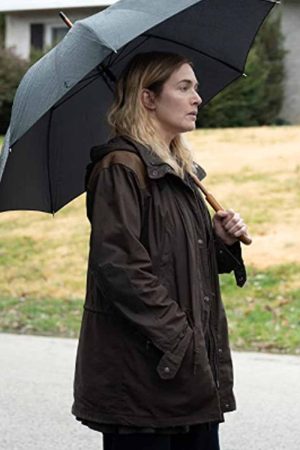 Kate Winslet TV Series Mare of Easttown Mare Sheehan Brown Hooded Jacket