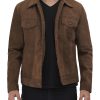Gilbert Brown Mens Suede Trucker Jacket