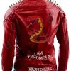 I Am Venomous Last Bite Snake Danger Red Studded Jacket