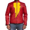 Shazam Billy Batson Red Leather Jacket