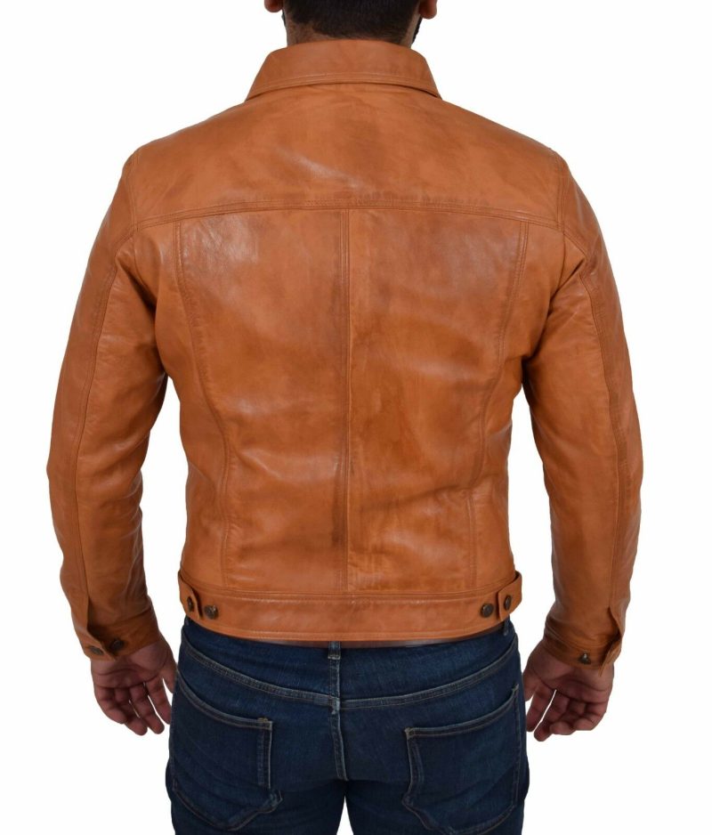 Trucker Mens Leather Jacket
