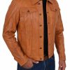 Trucker Mens Leather Jacket