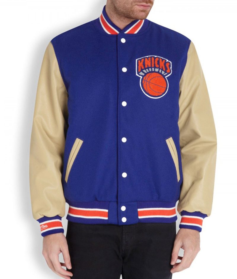 Men’s New York Knicks Blue Varsity Jacket