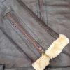 Mens FUR Aviator Flying Pilot Bomber Black and Brown Leather Jacket