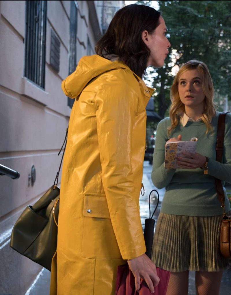 A Rainy Day In New York Elle Fanning Coat side view