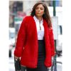 Bethenny Frankel New York City Red Fur Coat