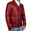 Fight Club Red Leather Jacket Brad Pitt