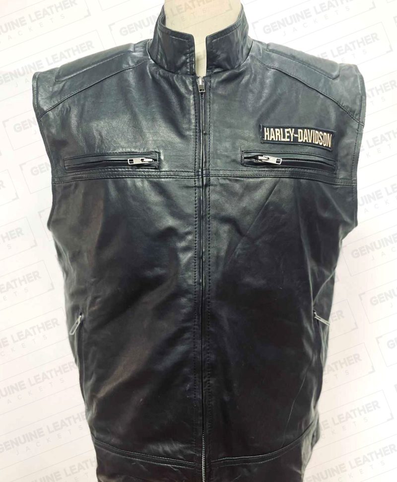 Harley Davidson Black Leather Vest