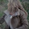 La Brea Beige Suede Sherpa Jacket