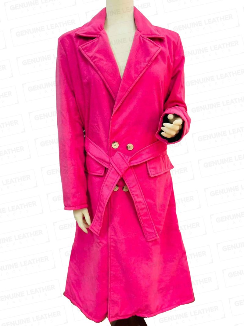 Lily Collins Pink Coat