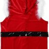 Men Faux Fur Christmas red Vest