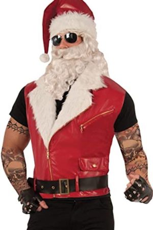 Men’s Biker Santa Leather Vest