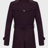 Mens Double-Breasted Maroon Coat
