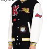 Men’s Kenzo Varsity Bomber Jacket with Patches yellow collar