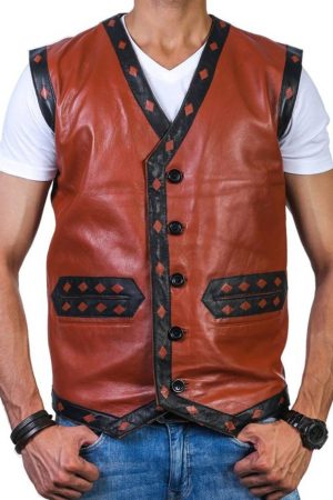 The Warriors Leather Vest brown