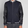A.P.C. Copper Navy Blue Varsity Jacket Front view