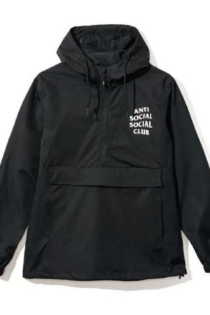 Anti Social Social Club Black Anorak Jacket Front