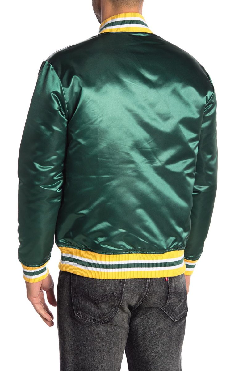 Bay Packers Green Bomber Jacket back side