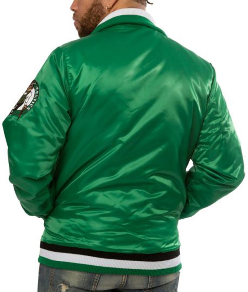 Boston Celtics Green Varsity Satin Jacket Back side