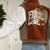 The Free Love Curly Varsity Jacket back view