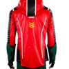 Gotham Knights Robin Leather Jacket with Hood back View