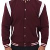 Men’s Maroon College Varsity Jacket