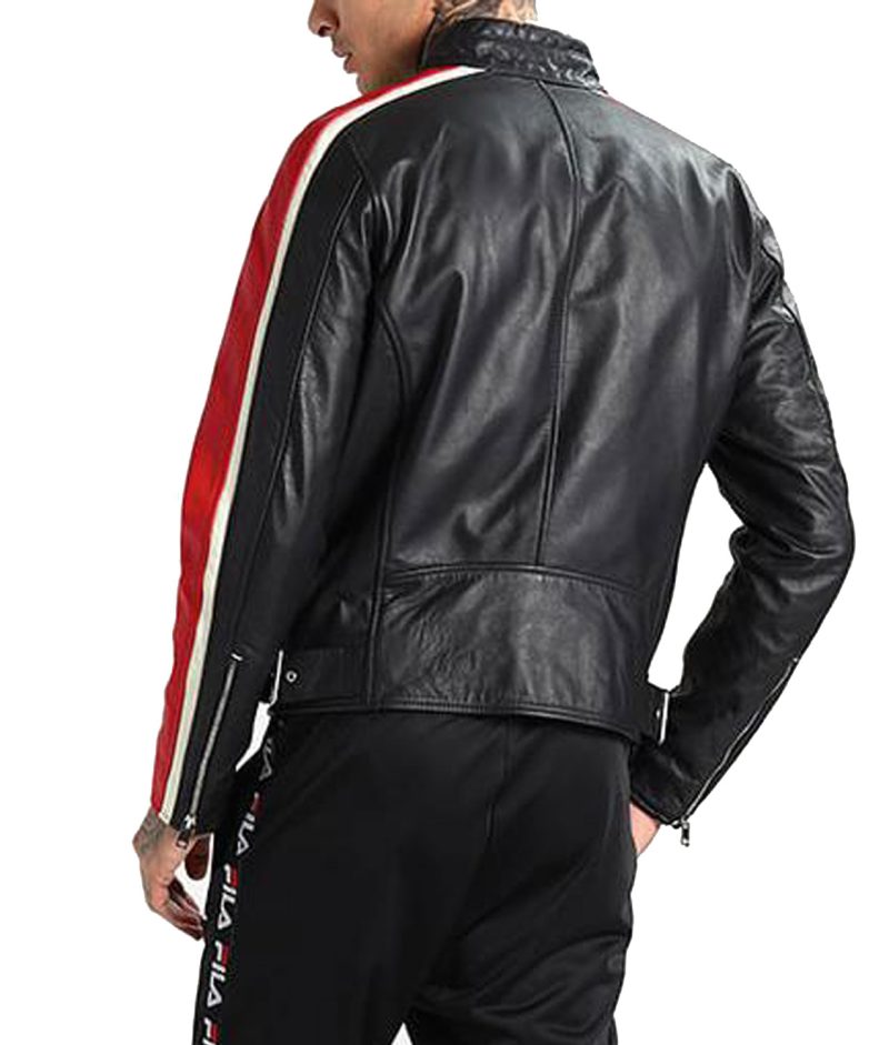 Men’s JCM251 Biker Leather Jacket Back view